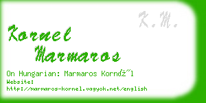 kornel marmaros business card